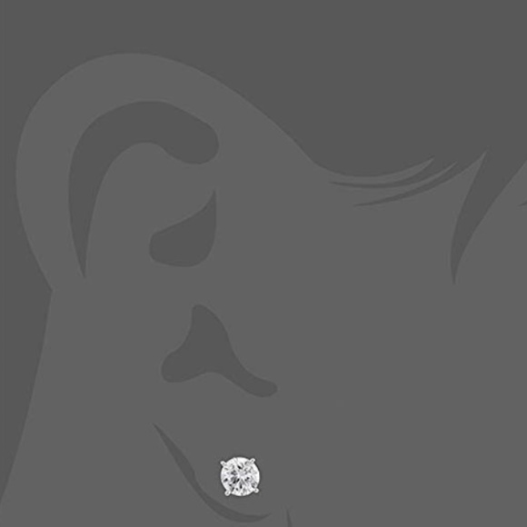 Silver Stud 6mm SWAROVSKI Elements White Crystal - Picture 3 of 7